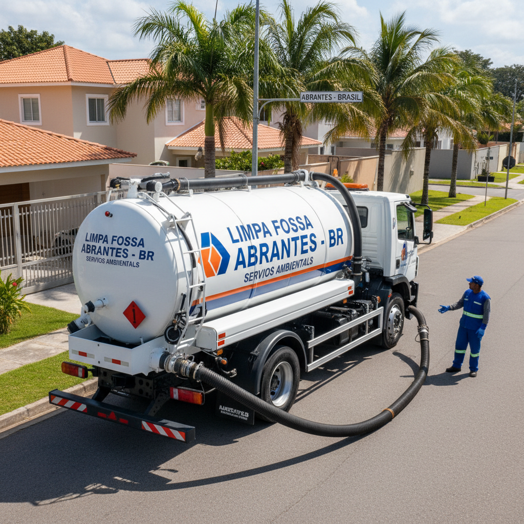 Limpa Fossa em Abrantes SP — caminhão e equipe da Limpa Fossa atendendo 24h