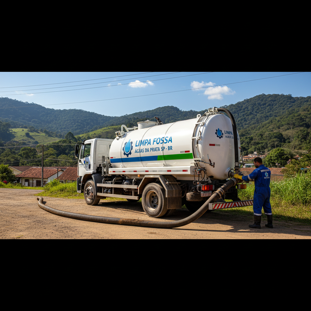 Limpa Fossa em Águas da Prata SP — caminhão e equipe da Limpa Fossa atendendo 24h
