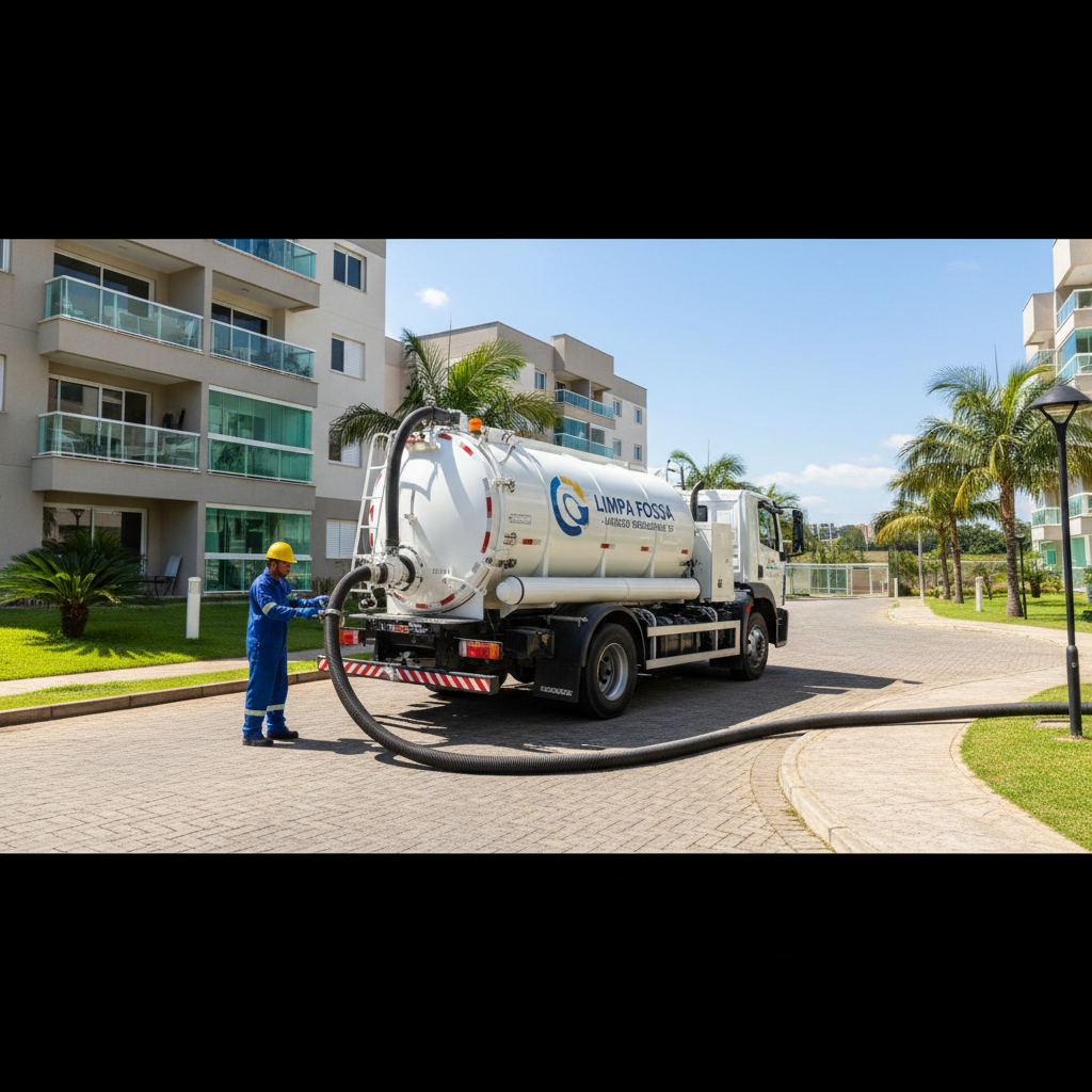 Limpa Fossa em Américo Brasiliense SP — caminhão e equipe da Limpa Fossa atendendo 24h