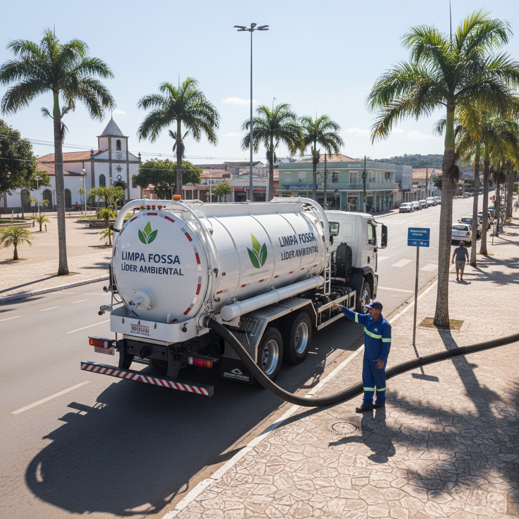 Limpa Fossa em Aspásia SP — caminhão e equipe da Limpa Fossa atendendo 24h