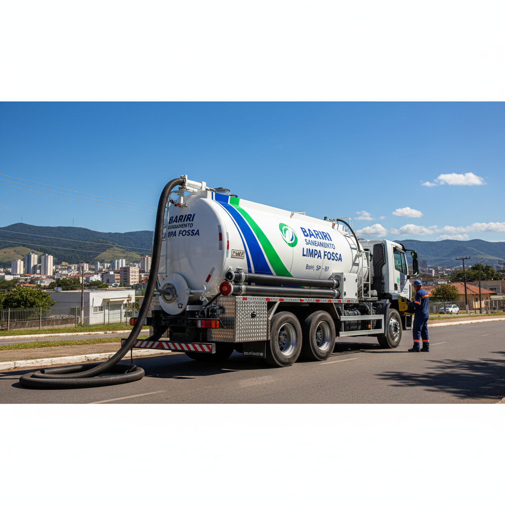 Limpa Fossa em Bariri SP — caminhão e equipe da Limpa Fossa atendendo 24h