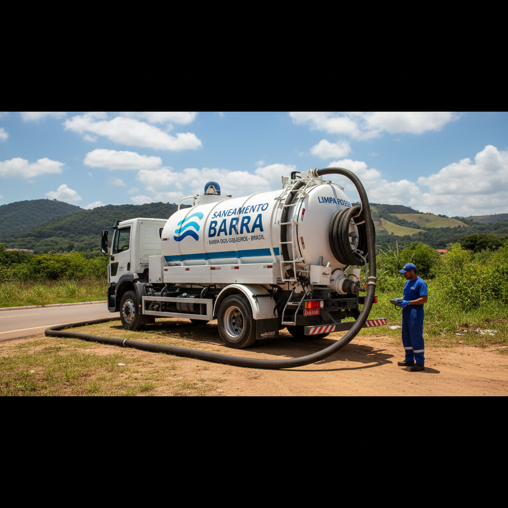 Limpa Fossa em Barra dos Coqueiros — caminhão e equipe da Limpa Fossa atendendo 24h