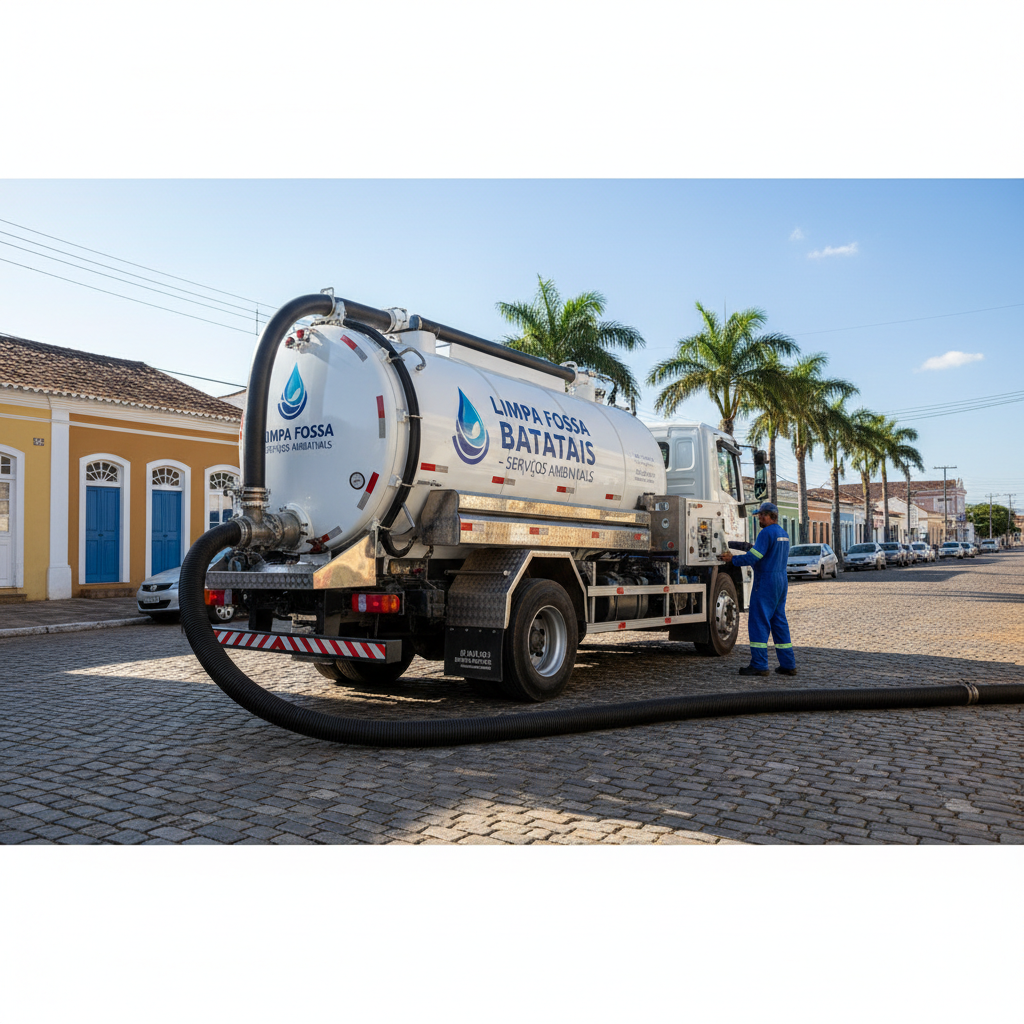 Limpa Fossa em Batatais SP — caminhão e equipe da Limpa Fossa atendendo 24h
