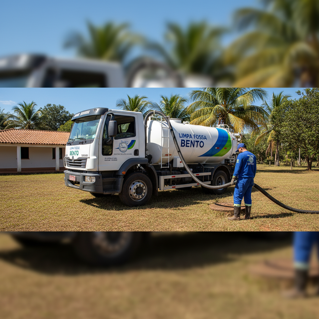 Limpa Fossa em Bento de Abreu SP — caminhão e equipe da Limpa Fossa atendendo 24h