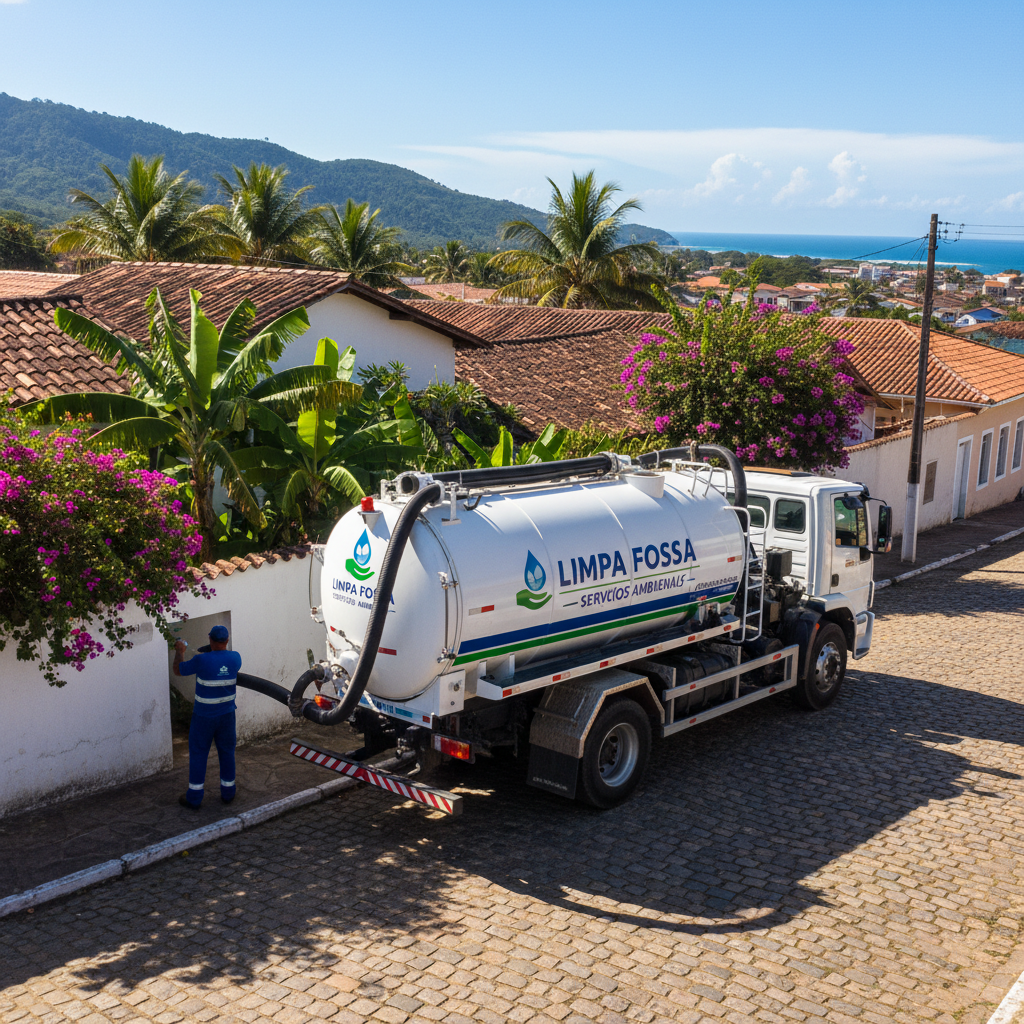 Limpa Fossa em Boqueirão — caminhão e equipe da Limpa Fossa atendendo 24h