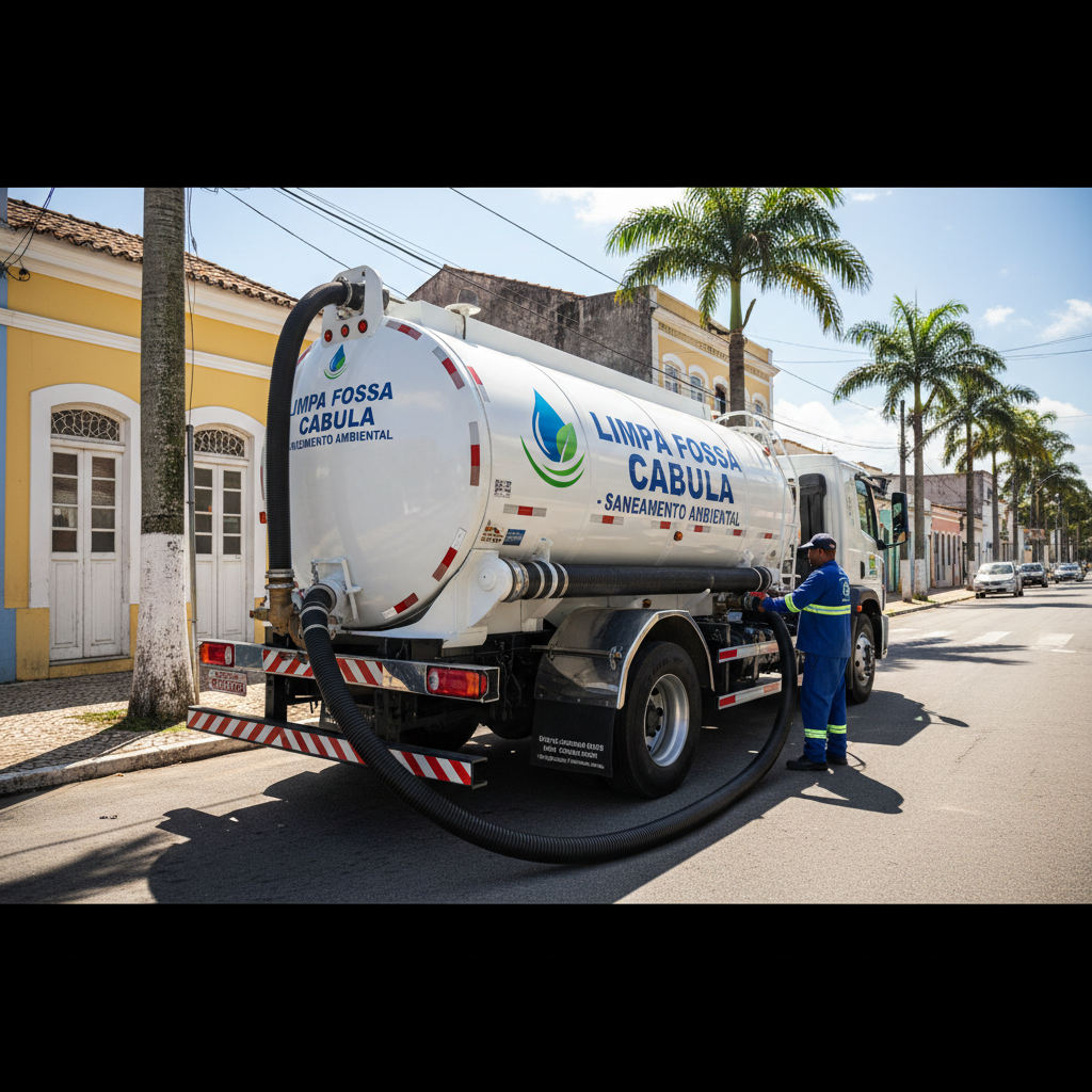 Limpa Fossa em Cabula — caminhão e equipe da Limpa Fossa atendendo 24h