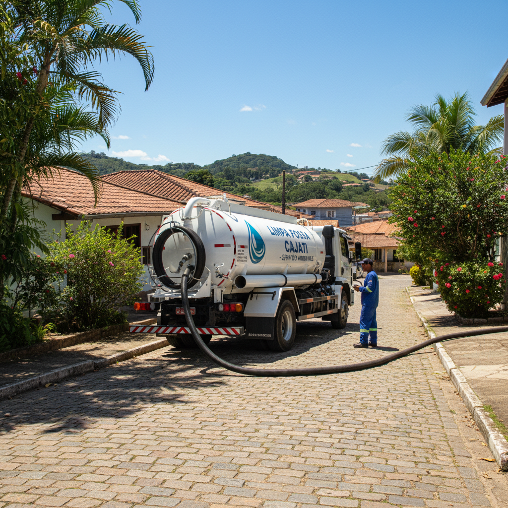 Limpa Fossa em Cajati SP — caminhão e equipe da Limpa Fossa atendendo 24h