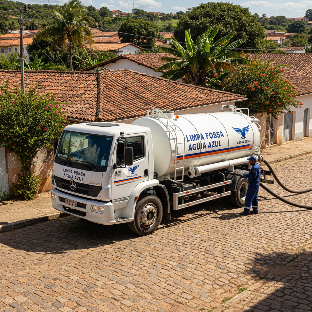 Limpa Fossa em Campina do Monte Alegre SP — caminhão e equipe da Limpa Fossa atendendo 24h