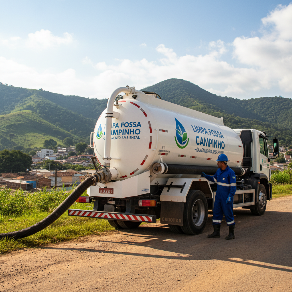 Desentupimento de Fossa em Campinho SP — caminhão e equipe da Limpa Fossa atendendo 24h
